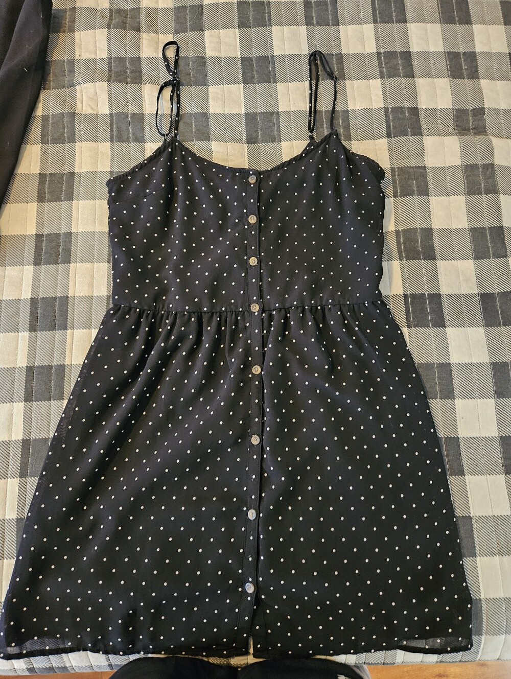 Volcom Polkadot Dress Black And White Size Large